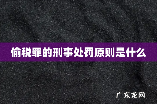 偷税罪的刑事处罚原则是什么