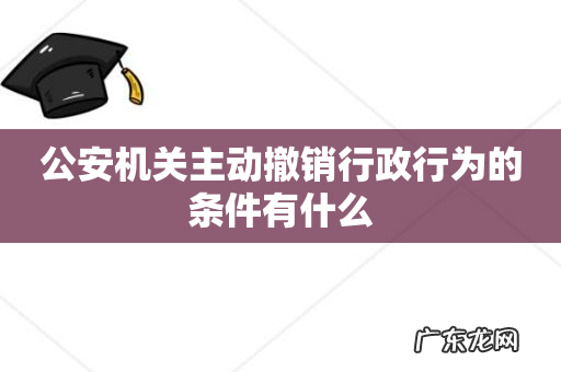 公安机关主动撤销行政行为的条件有什么