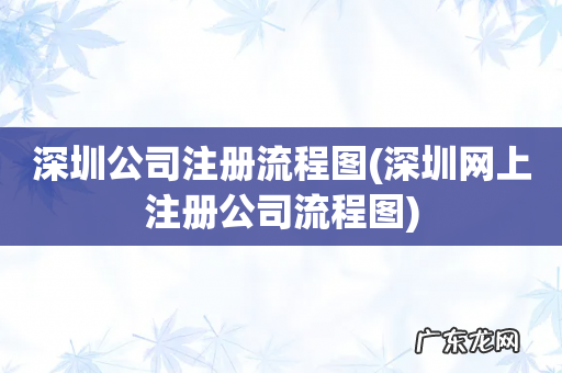 深圳网上注册公司流程图 深圳公司注册流程图