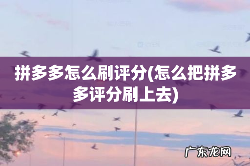 怎么把拼多多评分刷上去 拼多多怎么刷评分