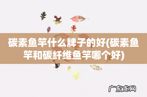 碳素鱼竿和碳纤维鱼竿哪个好 碳素鱼竿什么牌子的好