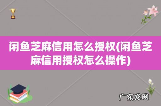 闲鱼芝麻信用授权怎么操作 闲鱼芝麻信用怎么授权