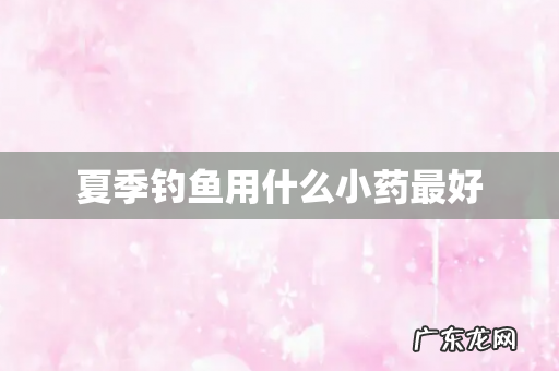 夏季钓鱼用什么小药最好
