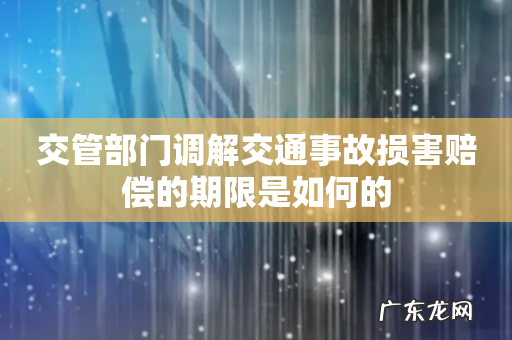 交管部门调解交通事故损害赔偿的期限是如何的