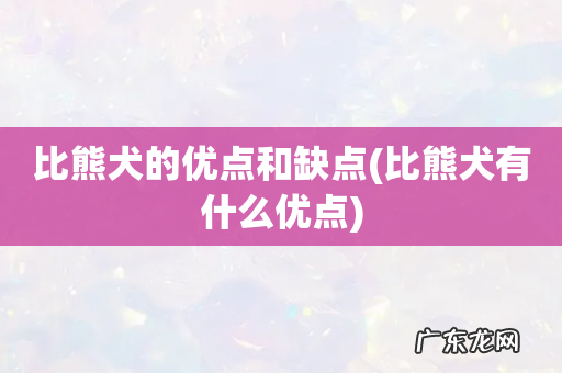 比熊犬有什么优点 比熊犬的优点和缺点