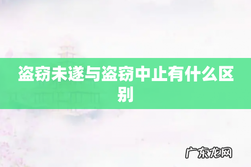 盗窃未遂与盗窃中止有什么区别