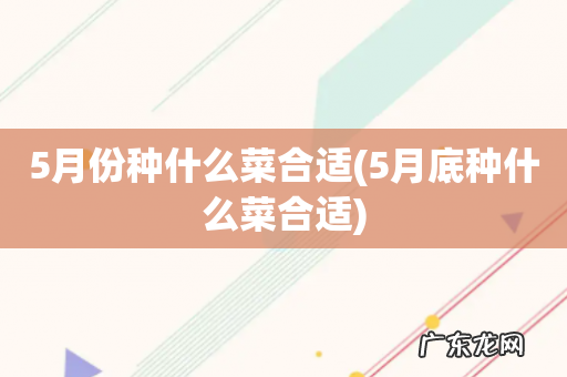5月底种什么菜合适 5月份种什么菜合适