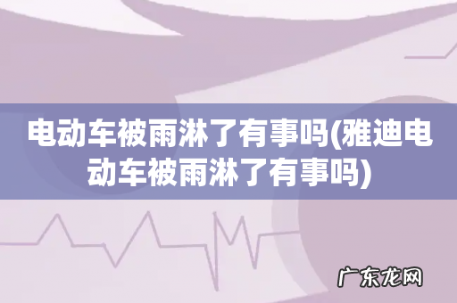 雅迪电动车被雨淋了有事吗 电动车被雨淋了有事吗