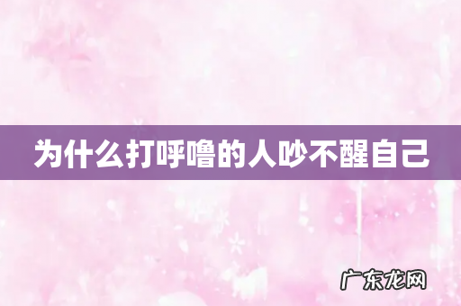 为什么打呼噜的人吵不醒自己