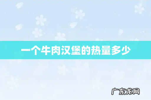 一个牛肉汉堡的热量多少
