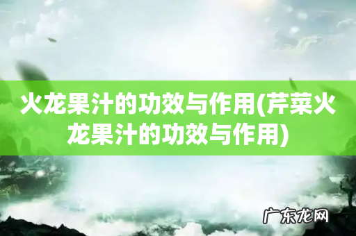 芹菜火龙果汁的功效与作用 火龙果汁的功效与作用