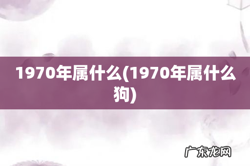1970年属什么狗 1970年属什么