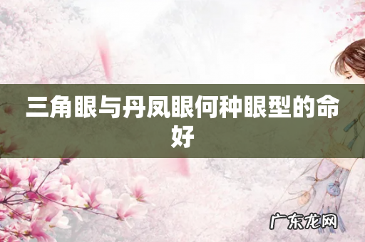 三角眼与丹凤眼何种眼型的命好