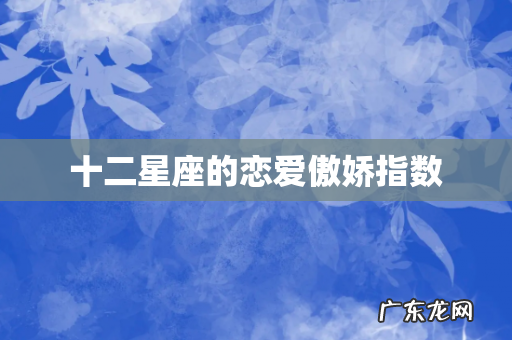 十二星座的恋爱傲娇指数