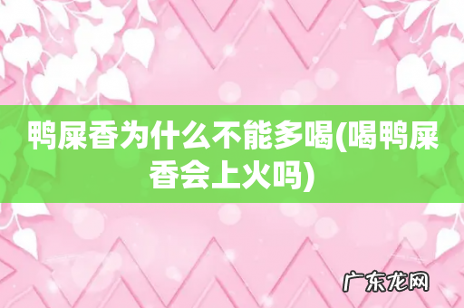喝鸭屎香会上火吗 鸭屎香为什么不能多喝