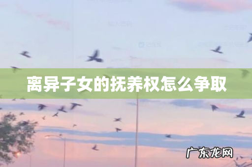 离异子女的抚养权怎么争取