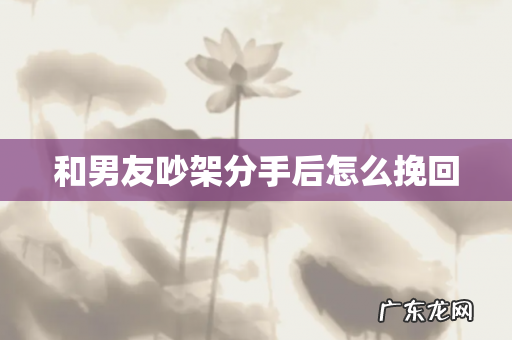 和男友吵架分手后怎么挽回