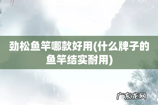 什么牌子的鱼竿结实耐用 劲松鱼竿哪款好用