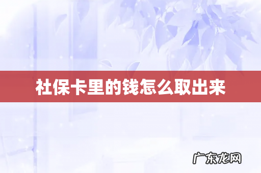 社保卡里的钱怎么取出来