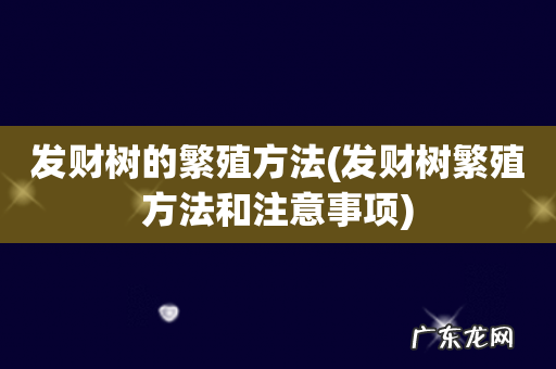 发财树繁殖方法和注意事项 发财树的繁殖方法