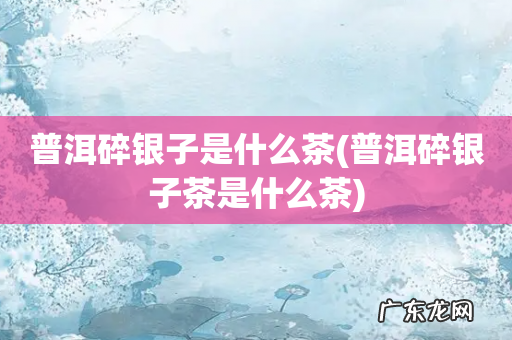 普洱碎银子茶是什么茶 普洱碎银子是什么茶