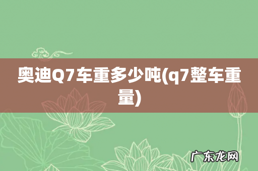 q7整车重量 奥迪Q7车重多少吨
