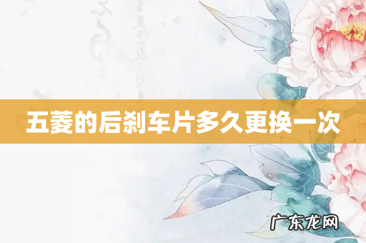 五菱的后刹车片多久更换一次