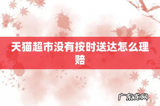 天猫超市没有按时送达怎么理赔