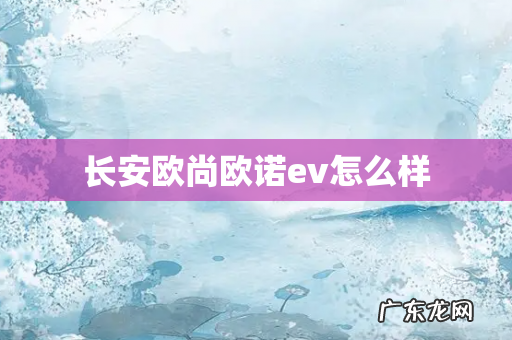 长安欧尚欧诺ev怎么样