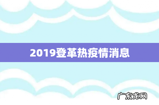 2019登革热疫情消息