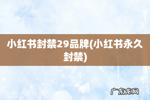 小红书永久封禁 小红书封禁29品牌