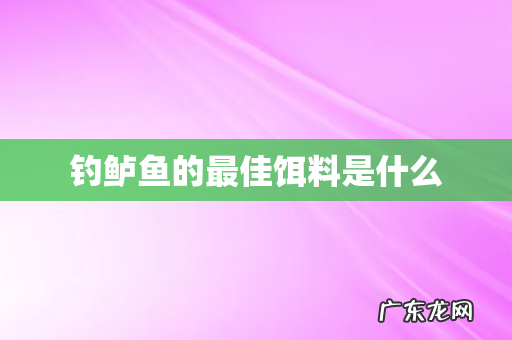 钓鲈鱼的最佳饵料是什么