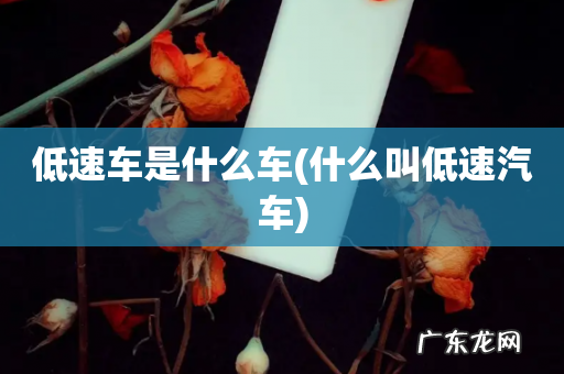 什么叫低速汽车 低速车是什么车