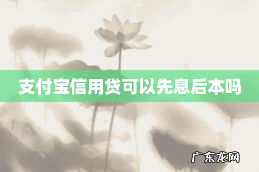 支付宝信用贷可以先息后本吗
