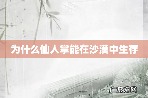 为什么仙人掌能在沙漠中生存