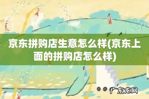 京东上面的拼购店怎么样 京东拼购店生意怎么样