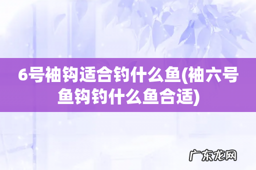 袖六号鱼钩钓什么鱼合适 6号袖钩适合钓什么鱼