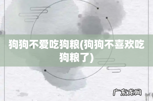 狗狗不喜欢吃狗粮了 狗狗不爱吃狗粮