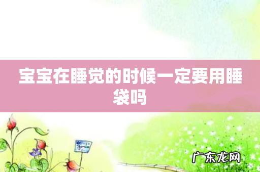 宝宝在睡觉的时候一定要用睡袋吗