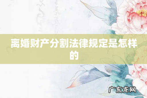 离婚财产分割法律规定是怎样的