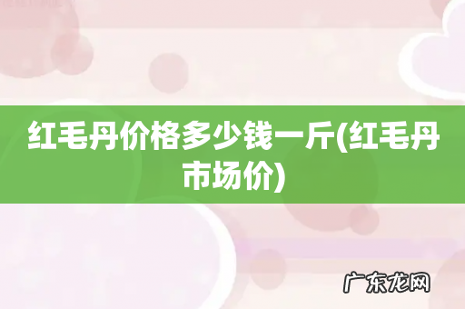 红毛丹市场价 红毛丹价格多少钱一斤