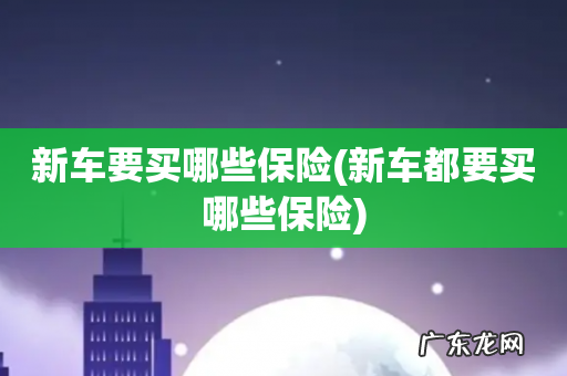 新车都要买哪些保险 新车要买哪些保险