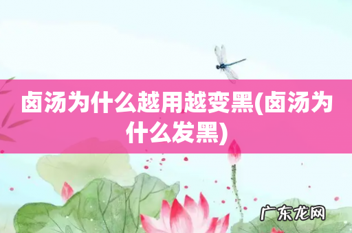 卤汤为什么发黑 卤汤为什么越用越变黑