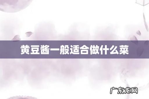 黄豆酱一般适合做什么菜