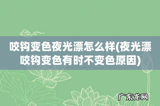 夜光漂咬钩变色有时不变色原因 咬钩变色夜光漂怎么样
