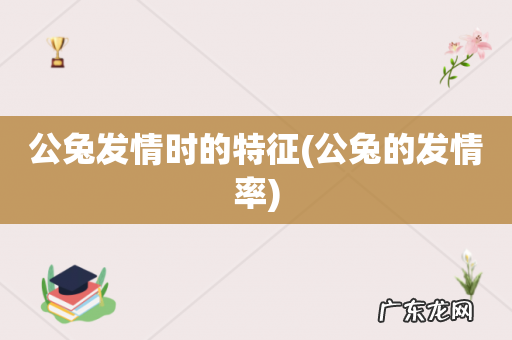 公兔的发情率 公兔发情时的特征