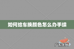 如何给车换颜色怎么办手续