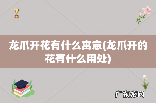 龙爪开的花有什么用处 龙爪开花有什么寓意