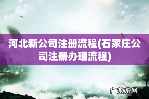 石家庄公司注册办理流程 河北新公司注册流程