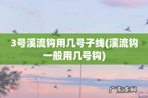 溪流钩一般用几号钩 3号溪流钩用几号子线